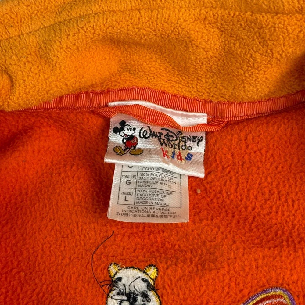 Walt Disney World Kids Orange Fleece Jacket Winnie the Pooh Full Zip Large